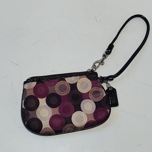 Coach Wristlet Purse  Purple Silver and Black